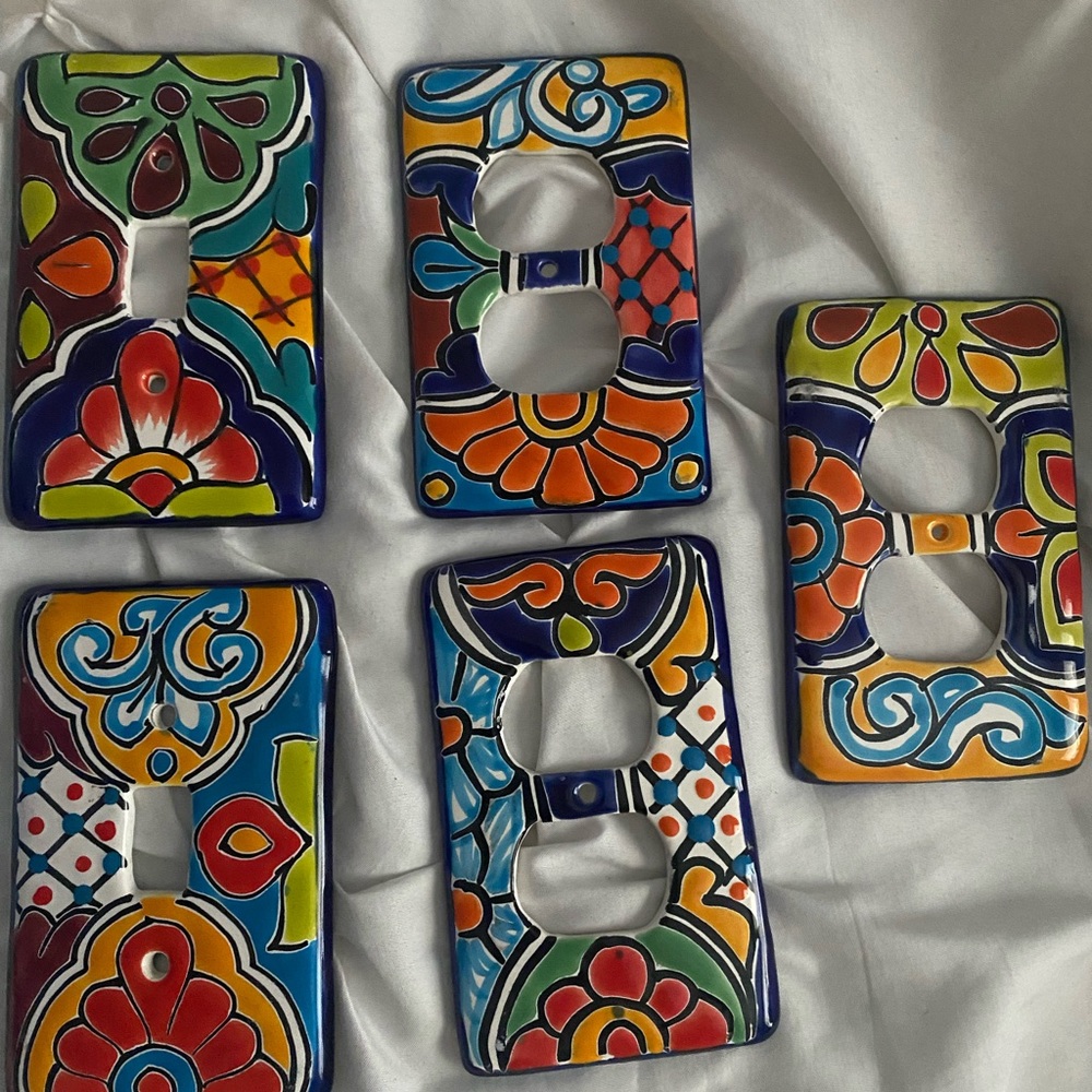 handmade Light Switch Covers Mexican Fiesta Bright Colors